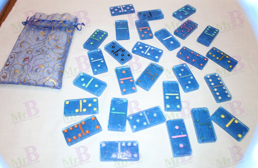 Handmade Blue Domino Set