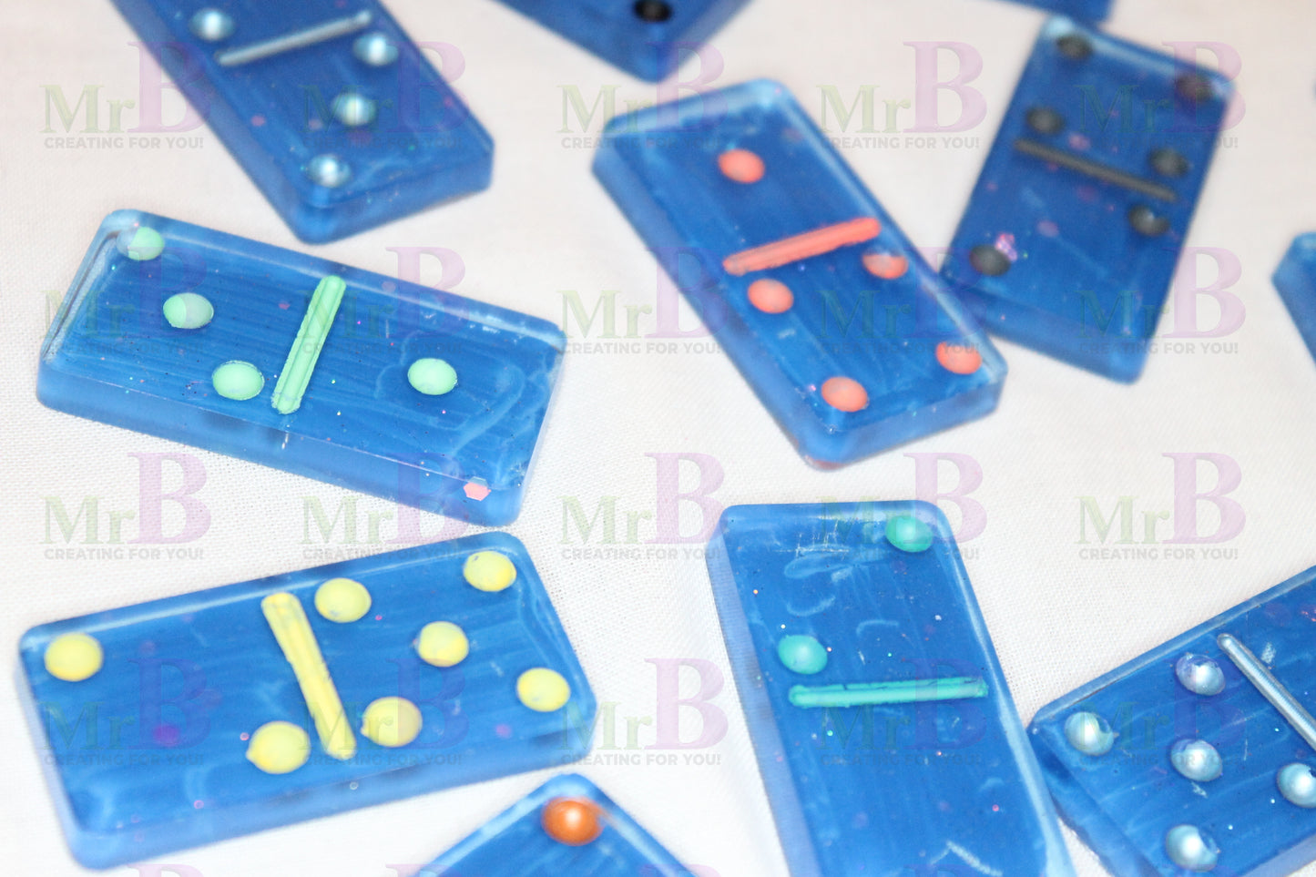 Handmade Blue Domino Set