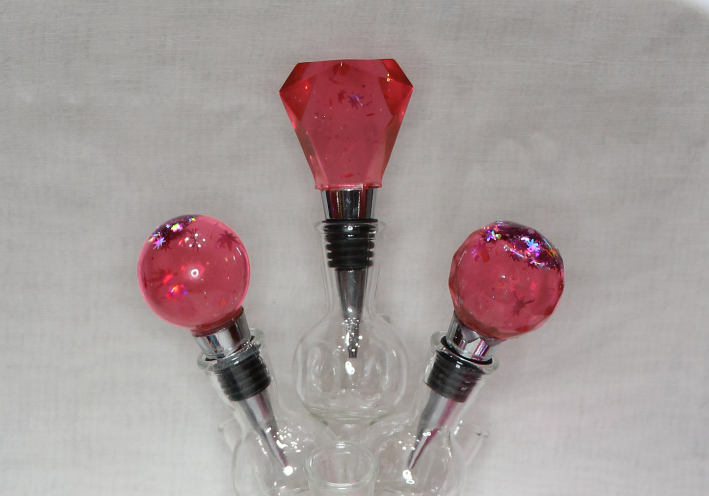 Blush Sparkle Wine Stopper Trio