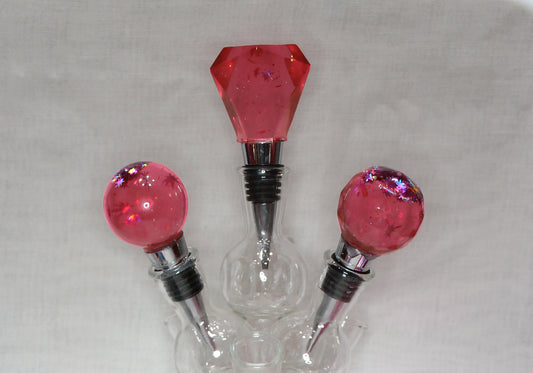 Blush Sparkle Wine Stopper Trio