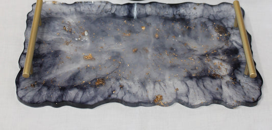 Midnight Marble Luxe Serving Tray