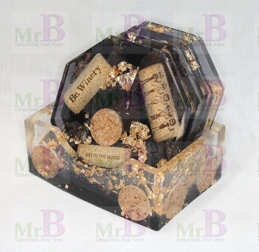 Golden Pour Coaster Set